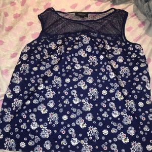 mesh floral tank top